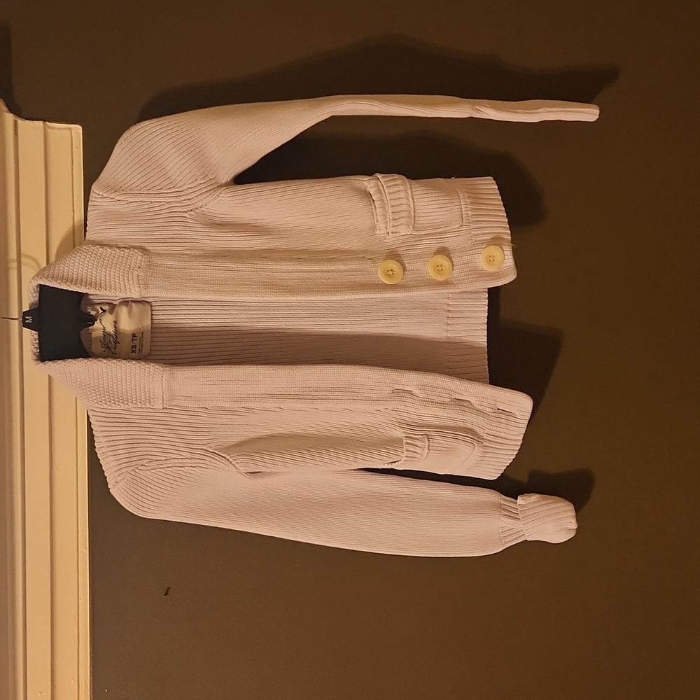 Thick White Cardigan